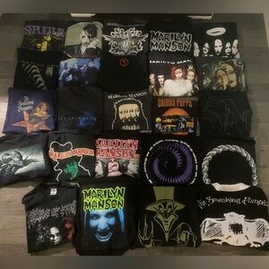 All for sale. Ask prices authentic/vintage Manson tool nine inch nails smashing
